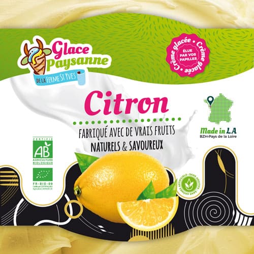 Étiquette crème glacée Citron