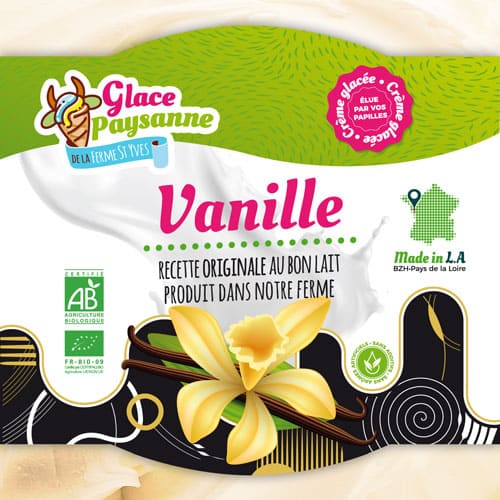 Étiquette crème glacée Vanille