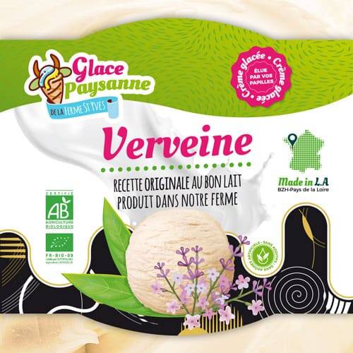 Étiquette crème glacée Verveine