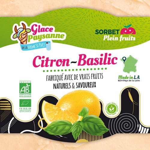 Étiquette sorbet Citron Basilic