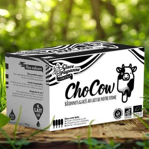 Emballage cartonné des bâtonnets chocolatés ChoCow